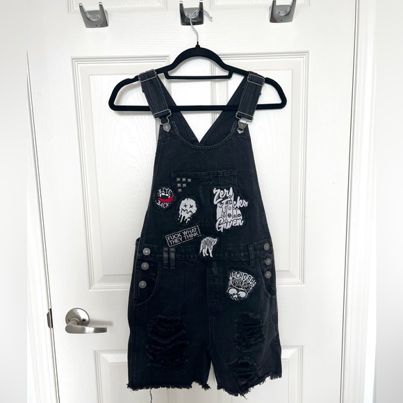 Killstar Jinx Cursed Cutie Denim Overalls - Picture 1 of 6